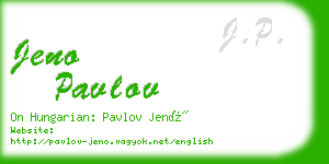 jeno pavlov business card